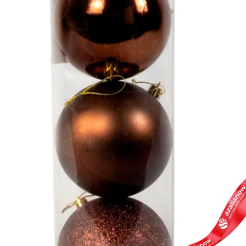 Фото 4: Набор шаров в тубе 3шт. (пластик), D10см, коричневый