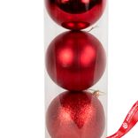 Маленькое фото 3: Набор шаров в тубе 3шт. (пластик), D10см, красный