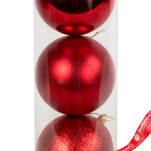 Фото 5: Набор шаров в тубе 3шт. (пластик), D10см, красный