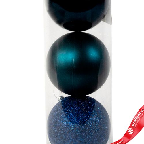 Фото 3: Набор шаров в тубе 3шт. (пластик), D10см, синий