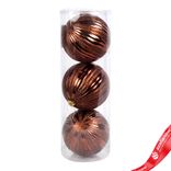 Маленькое фото 1: Набор шаров в тубе 3шт. (пластик), D15см, коричневый