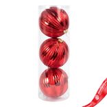 Маленькое фото 1: Набор шаров в тубе 3шт. (пластик), D15см, красный