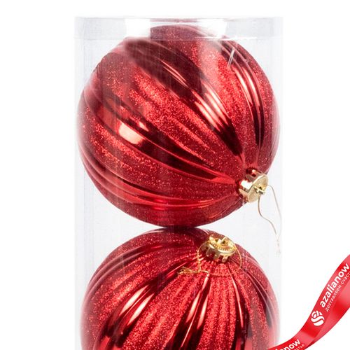 Фото 3: Набор шаров в тубе 3шт. (пластик), D15см, красный