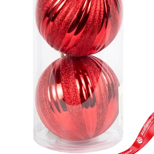 Фото 4: Набор шаров в тубе 3шт. (пластик), D15см, красный