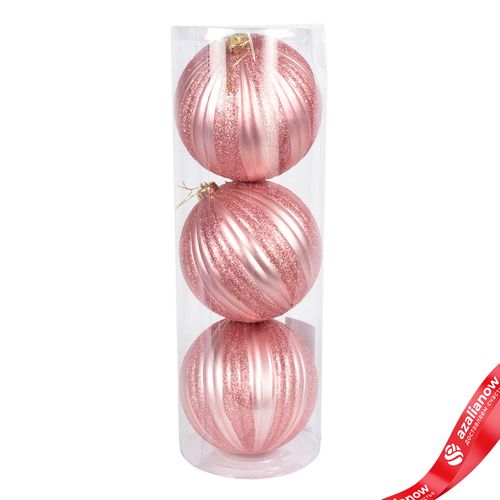 Набор шаров в тубе 3шт. (пластик), D15см, розовый