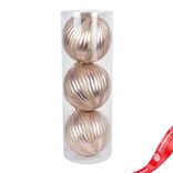 Маленькое фото 1: Набор шаров в тубе 3шт. (пластик), D15см, шампань