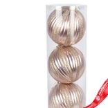 Маленькое фото 2: Набор шаров в тубе 3шт. (пластик), D15см, шампань