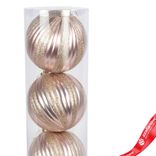 Маленькое фото 3: Набор шаров в тубе 3шт. (пластик), D15см, шампань