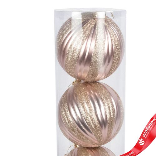 Фото 4: Набор шаров в тубе 3шт. (пластик), D15см, шампань