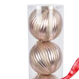 Маленькое фото 4: Набор шаров в тубе 3шт. (пластик), D15см, шампань