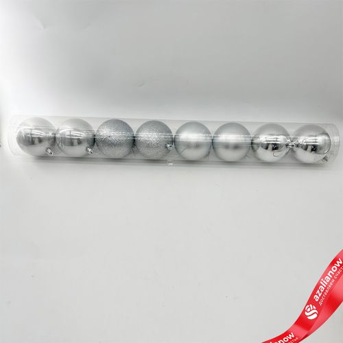 Набор шаров в тубе 8шт. (пластик), D8см, белый