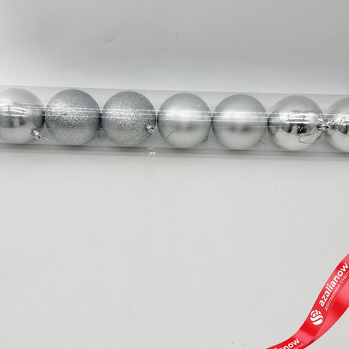 Фото 2: Набор шаров в тубе 8шт. (пластик), D8см, белый