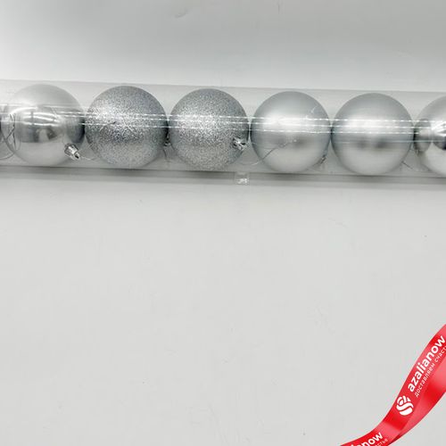 Фото 3: Набор шаров в тубе 8шт. (пластик), D8см, белый