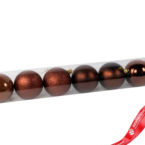 Фото 4: Набор шаров в тубе 8шт. (пластик), D8см, коричневый