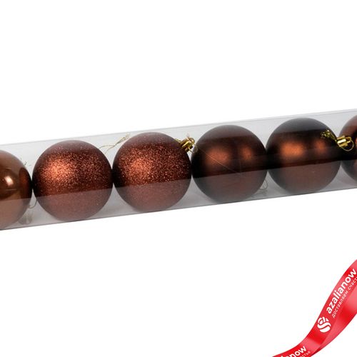 Фото 5: Набор шаров в тубе 8шт. (пластик), D8см, коричневый