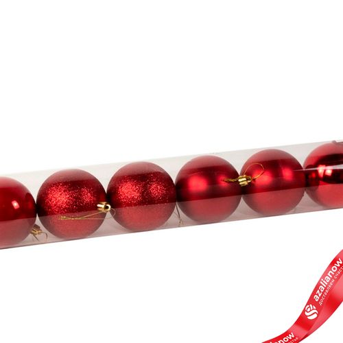 Фото 4: Набор шаров в тубе 8шт. (пластик), D8см, красный