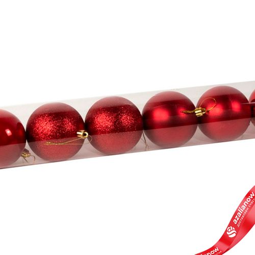 Фото 5: Набор шаров в тубе 8шт. (пластик), D8см, красный