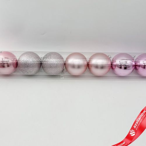 Фото 2: Набор шаров в тубе 8шт. (пластик), D8см, розовое золото