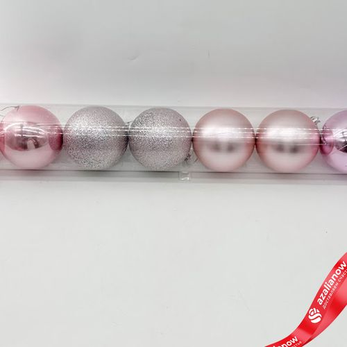 Фото 3: Набор шаров в тубе 8шт. (пластик), D8см, розовое золото
