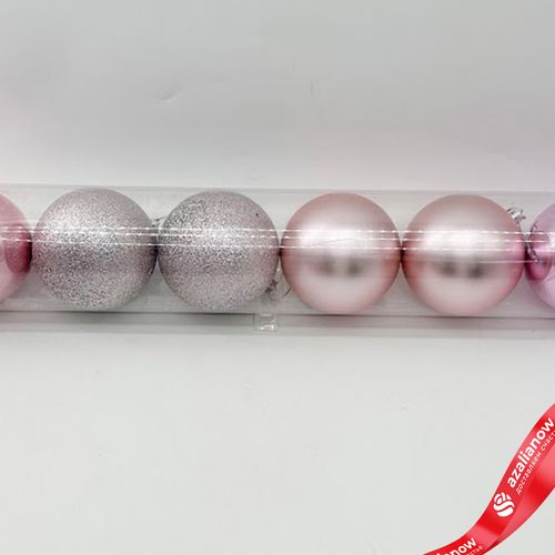 Фото 5: Набор шаров в тубе 8шт. (пластик), D8см, розовое золото