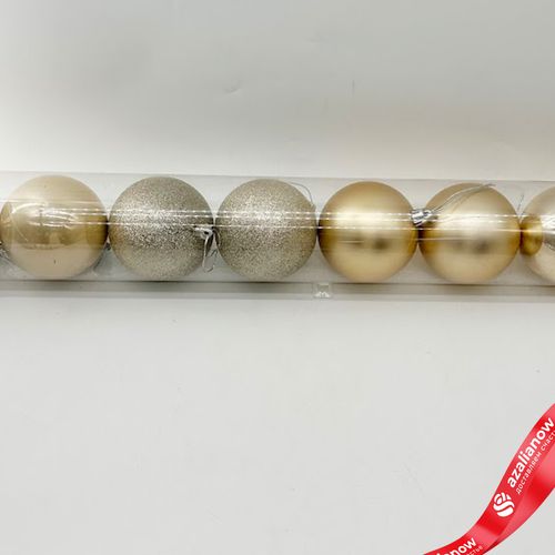 Фото 3: Набор шаров в тубе 8шт. (пластик), D8см, шампань