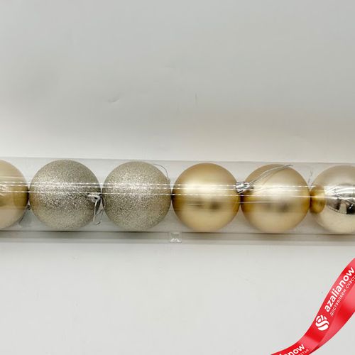 Фото 4: Набор шаров в тубе 8шт. (пластик), D8см, шампань