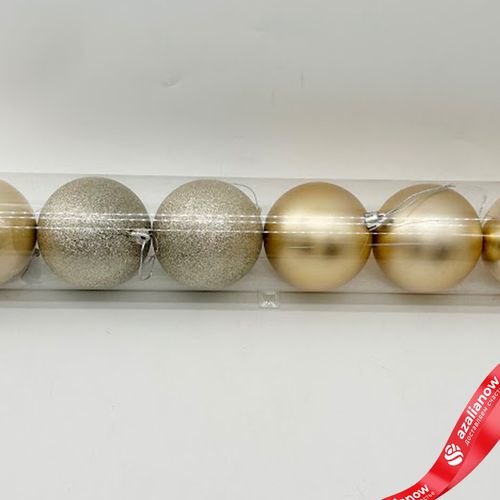 Фото 5: Набор шаров в тубе 8шт. (пластик), D8см, шампань