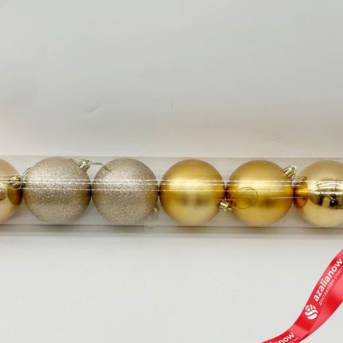 Фото 4: Набор шаров в тубе 8шт. (пластик), D8см, золотой