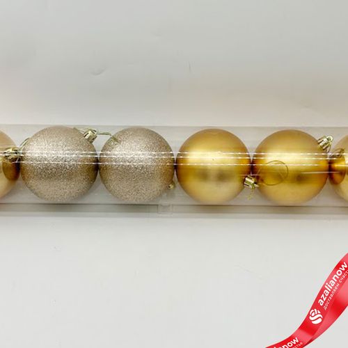Фото 5: Набор шаров в тубе 8шт. (пластик), D8см, золотой