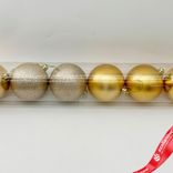 Маленькое фото 5: Набор шаров в тубе 8шт. (пластик), D8см, золотой