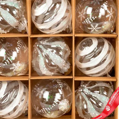 Фото 2: Набор шаров 9шт. (пластик), D8см, белый