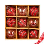 Маленькое фото 1: Набор шаров 9шт. (пластик), D8см, красный