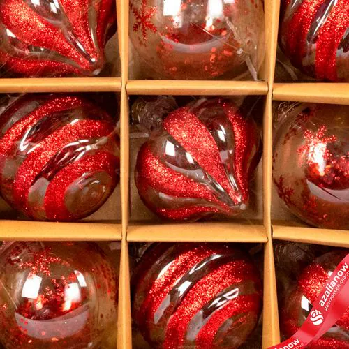 Фото 3: Набор шаров 9шт. (пластик), D8см, красный