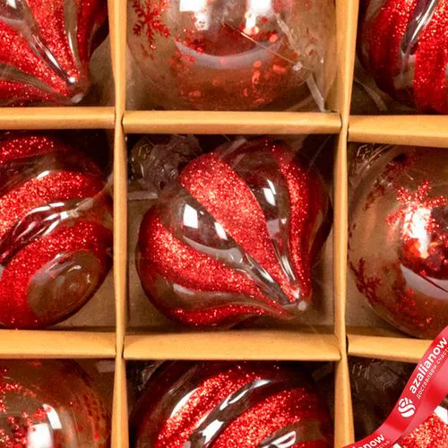 Фото 5: Набор шаров 9шт. (пластик), D8см, красный