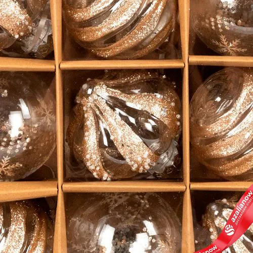 Фото 5: Набор шаров 9шт. (пластик), D8см, шампань