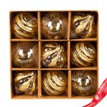 Маленькое фото 1: Набор шаров 9шт. (пластик), D8см, золотой