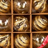 Маленькое фото 2: Набор шаров 9шт. (пластик), D8см, золотой