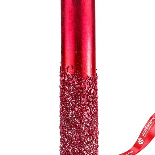 Фото 2: Набор столовых свечей с гранулами 2шт., H25xD2см, красный