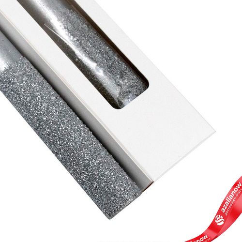 Фото 5: Набор столовых свечей с гранулами 2шт., H25xD2см, серебряный