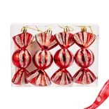 Маленькое фото 2: Набор украшений «Конфеты» 4шт. (пластик), 10х4см, красный