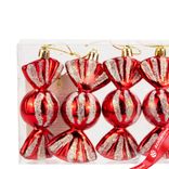 Маленькое фото 3: Набор украшений «Конфеты» 4шт. (пластик), 10х4см, красный