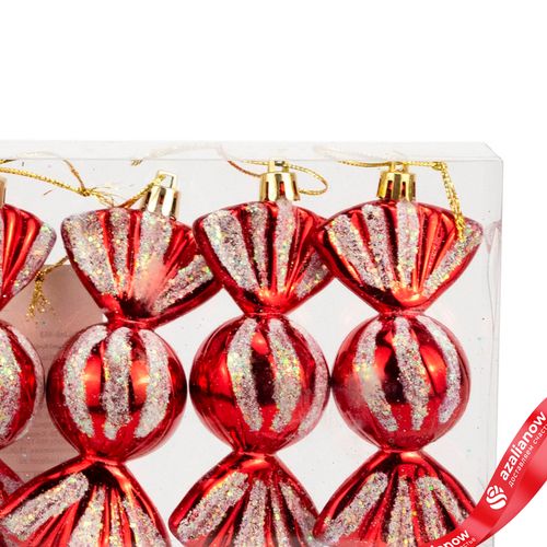 Фото 4: Набор украшений «Конфеты» 4шт. (пластик), 10х4см, красный