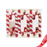 Маленькое фото 1: Набор украшений «Конфеты» 6шт. (пластик), 11,5х4см, красный