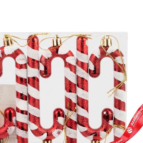 Фото 3: Набор украшений «Конфеты» 6шт. (пластик), 11,5х4см, красный