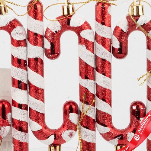 Фото 5: Набор украшений «Конфеты» 6шт. (пластик), 11,5х4см, красный