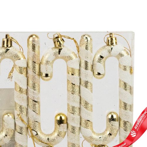 Фото 3: Набор украшений «Конфеты» 6шт. (пластик), 11,5х4см, золотой