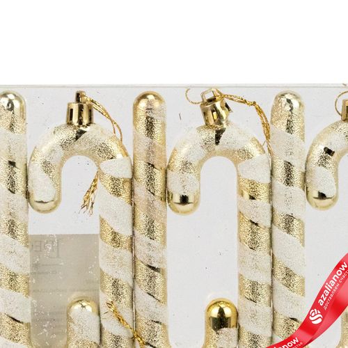 Фото 4: Набор украшений «Конфеты» 6шт. (пластик), 11,5х4см, золотой