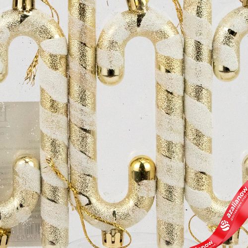 Фото 5: Набор украшений «Конфеты» 6шт. (пластик), 11,5х4см, золотой