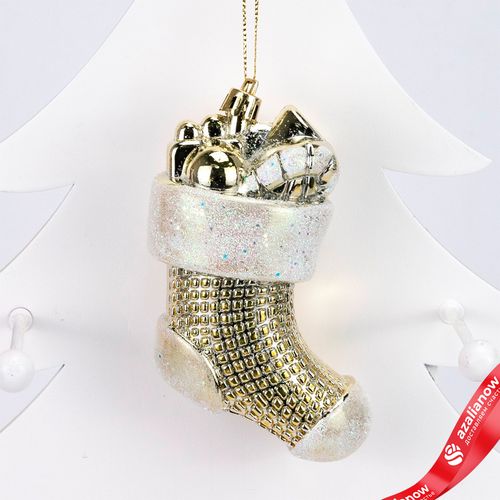 Набор украшений «Носочки» 3шт. (пластик), 10,5х5см, золотой