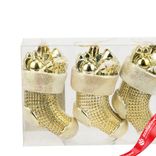 Маленькое фото 3: Набор украшений «Носочки» 3шт. (пластик), 10,5х5см, золотой